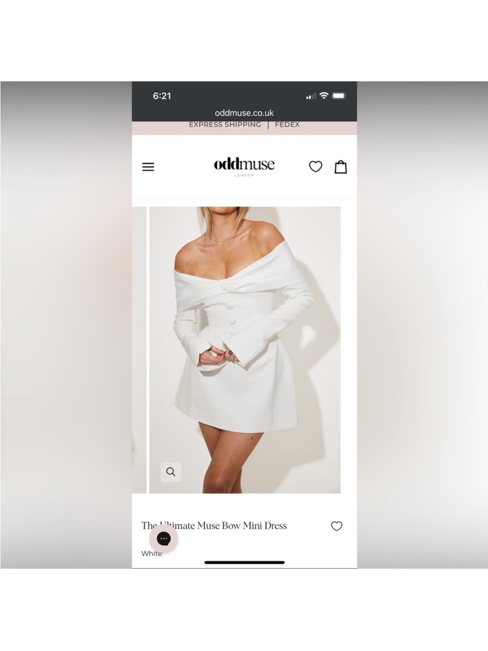 Odd Muse Draped Off-Shoulder Bow Mini Dress in White